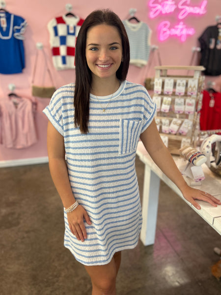 Forever Flattering Knit Dress - Blue