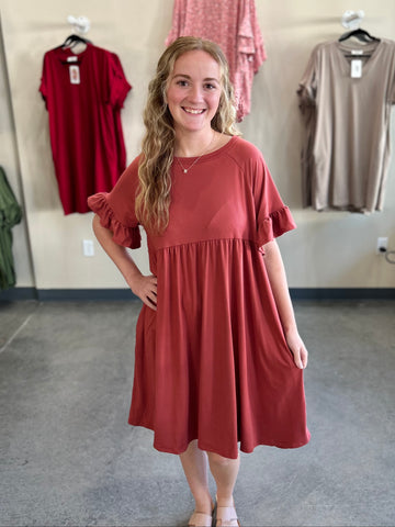 Keep It Simple Dress - Marsala