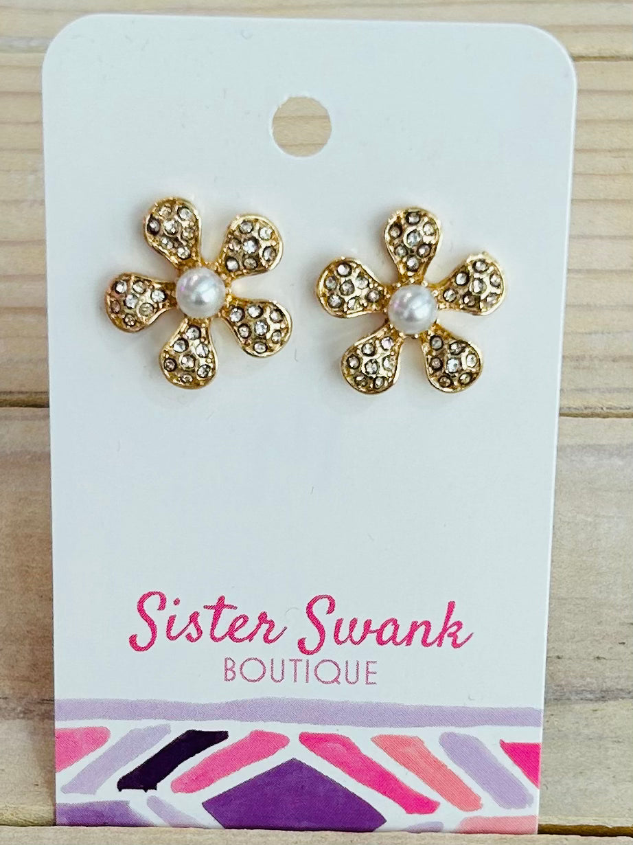 Golden Glitz Blossom Studs