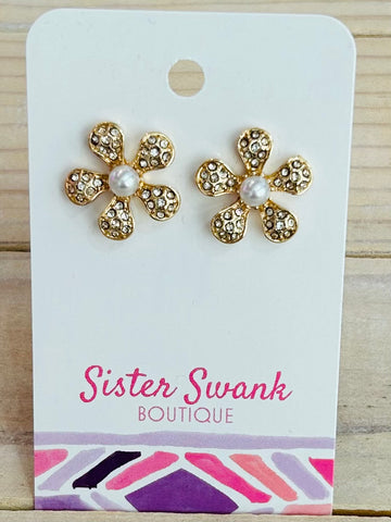 Golden Glitz Blossom Studs