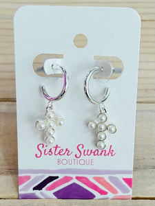 Graceful Pearl Earrings - Silver