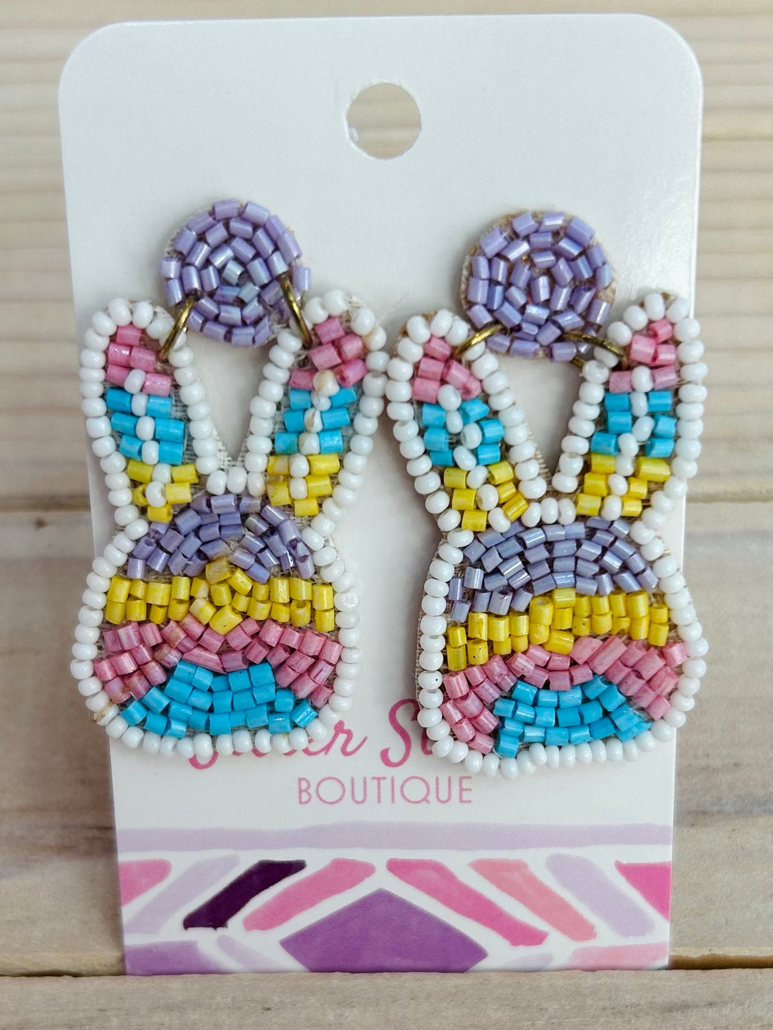 Beaded Bunny Drop Earrings