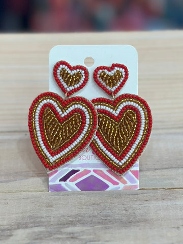 Let Me Love You Beaded Heart Earrings