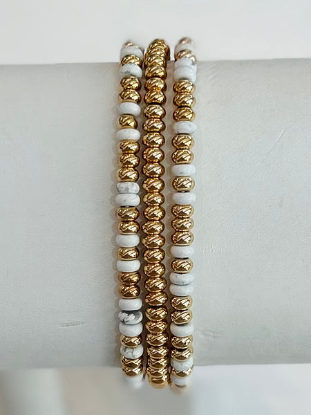 Everyday Glow Bracelet Set - White Marble