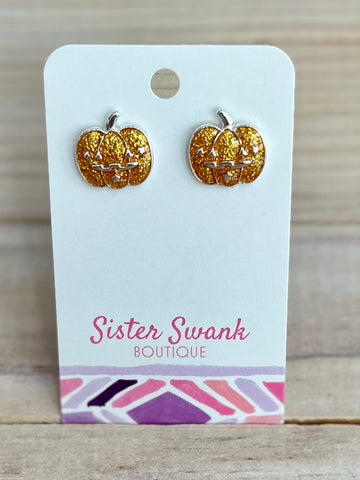 Jack-O-Lantern Stud Earrings