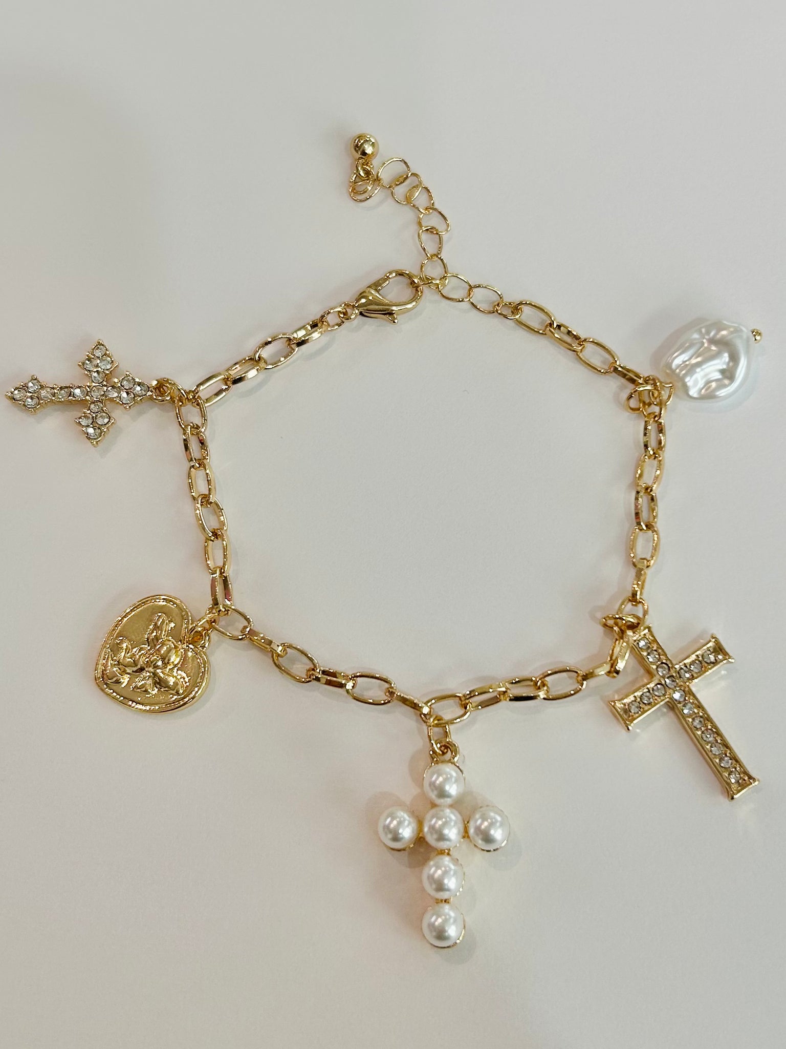 Chain Link Charm Bracelet - Gold