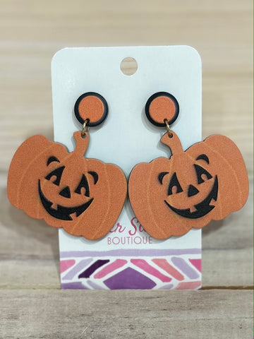Jack-O-Lantern Drop Earrings