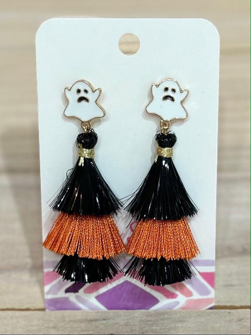 Ghost Drop Tassel Earrings