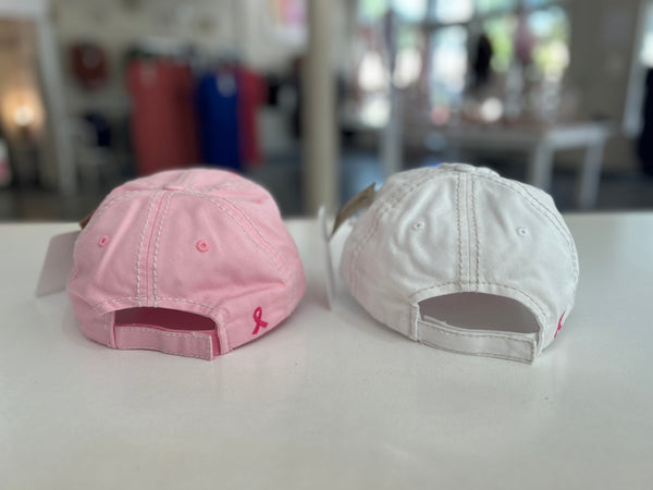 Distressed Breast Cancer Awareness Cap