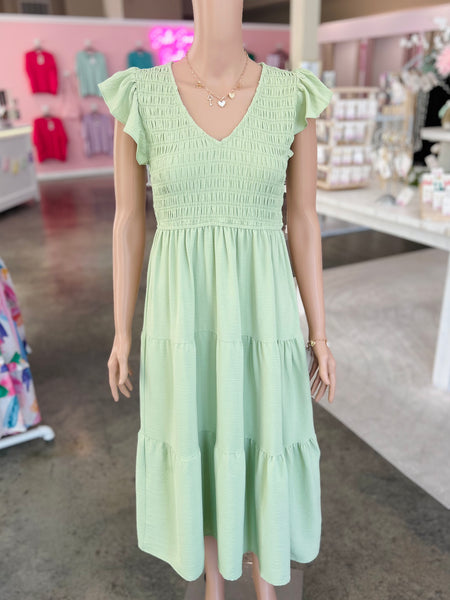 Know Me So Well Midi Dress - Sage