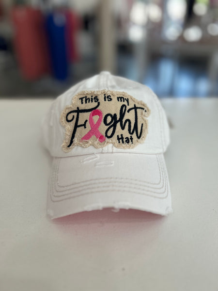 Distressed Breast Cancer Awareness Cap