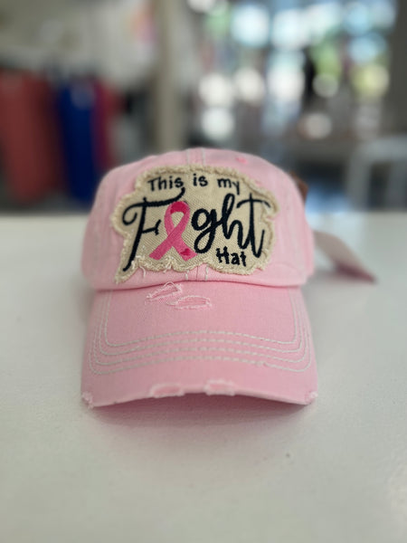 Distressed Breast Cancer Awareness Cap