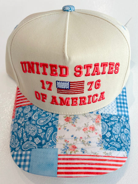 USA 1776 Quilted Baseball Cap