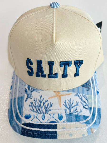 "Salty" Patchwork Baseball Cap - Blue