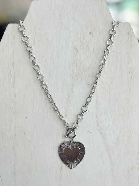 Circle of Hearts Necklace - Silver