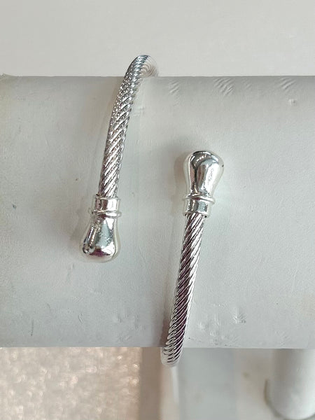 Twisted Metal Cuff Bracelet - Silver