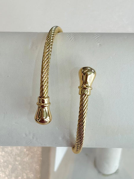 Twisted Metal Cuff Bracelet - Gold