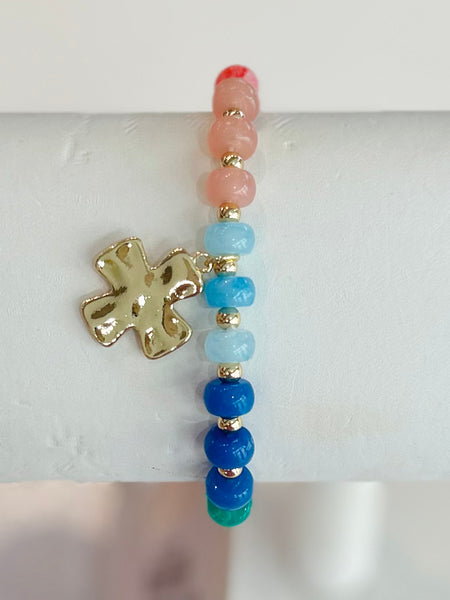 Marble Cross Bead Bracelet