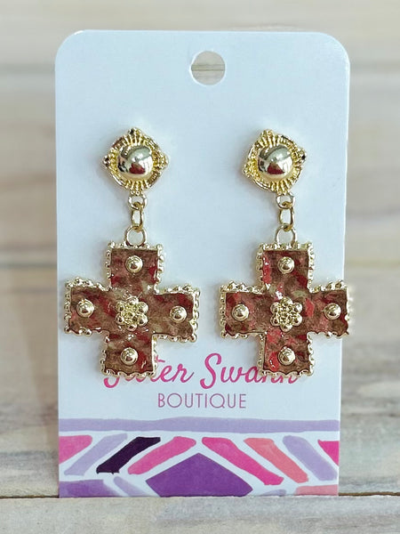 Hammered Faith Drop Earrings