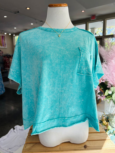 Go To Girl Crop Tee - Turquoise