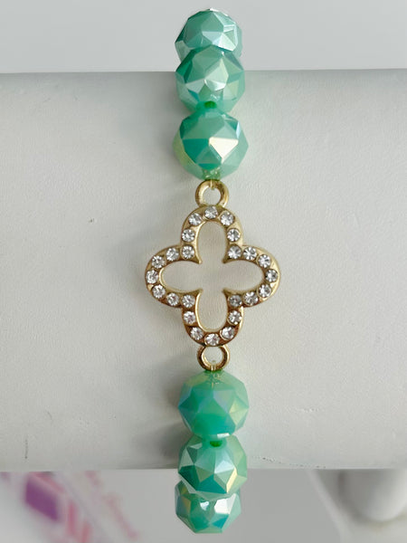 Lucky Sparkle Stretch Bracelet - Mint