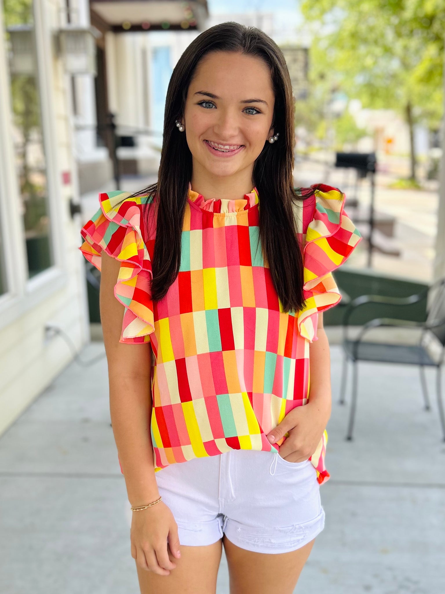 Sounds Like Fun Geometric Blouse