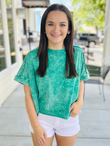 Go To Girl Crop Tee - Kelly Green