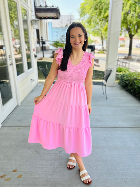 Know Me So Well Midi Dress - Pink