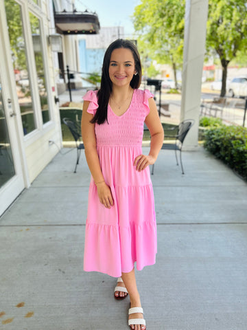 Know Me So Well Midi Dress - Pink