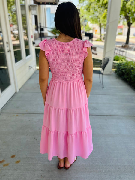 Know Me So Well Midi Dress - Pink