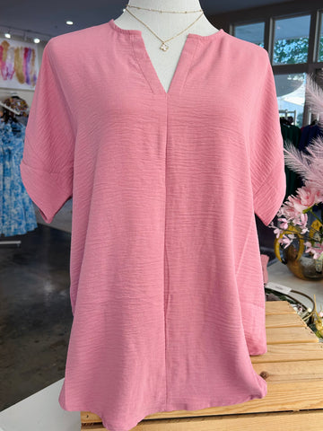 Get It Done Blouse - Lt Rose
