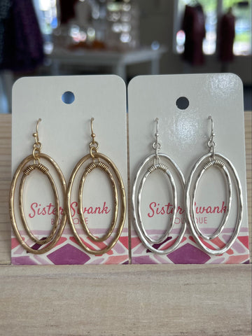 Worn Nesting Teardrop Earrings With Hammered Details