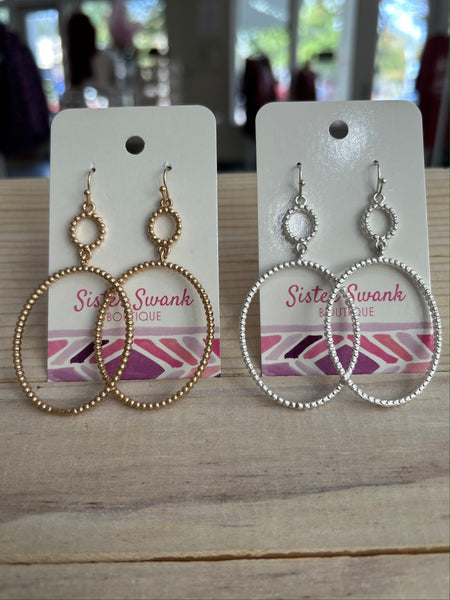 Circular Fixed Bead Drop Earrings