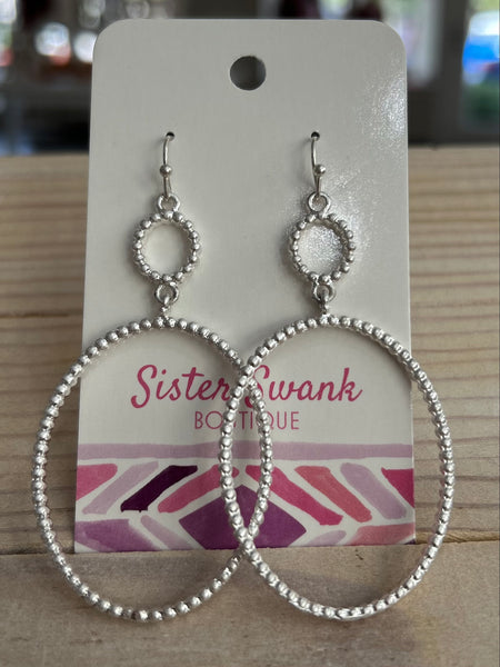 Circular Fixed Bead Drop Earrings