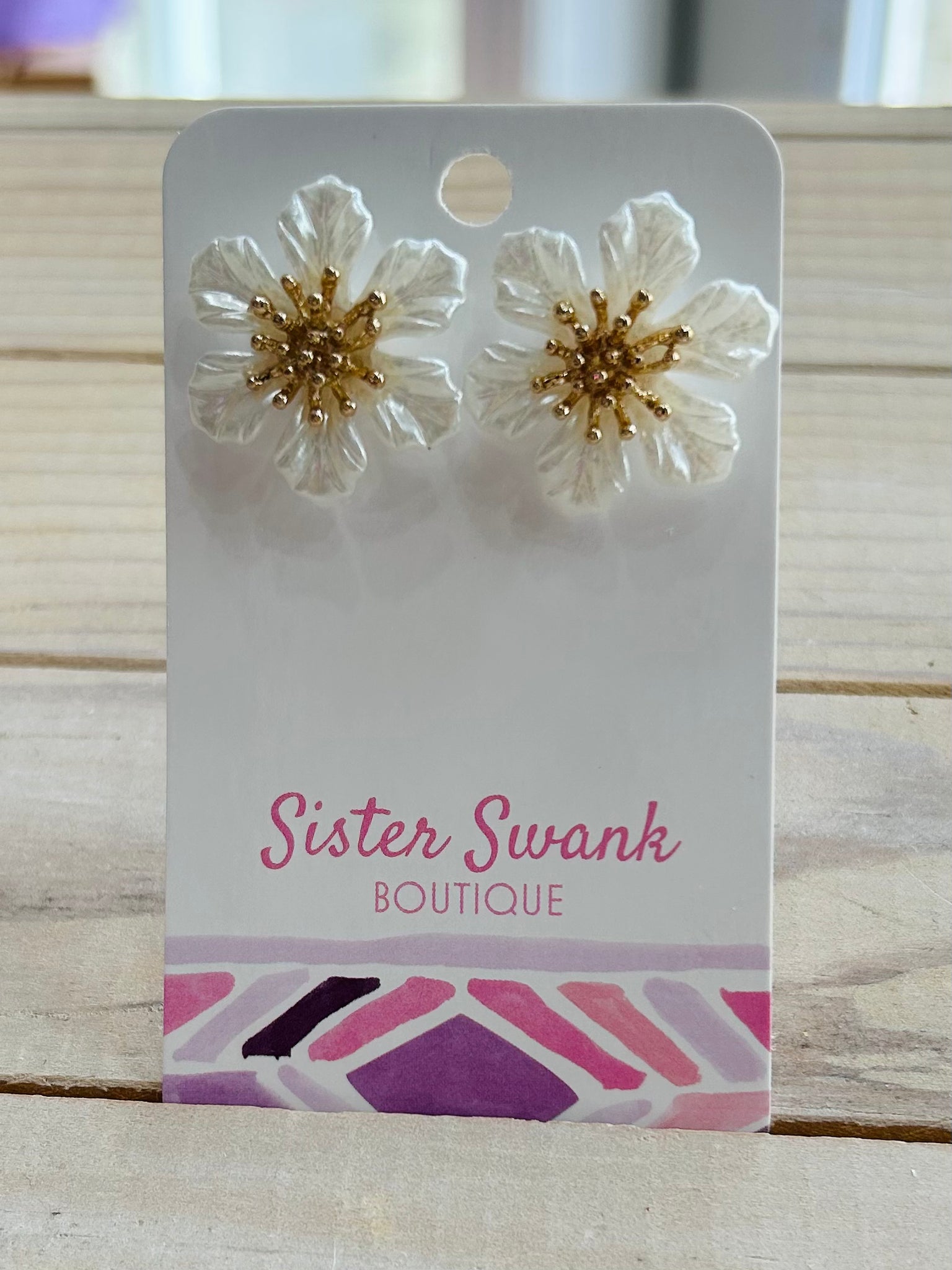 Pearl Flower Post Earrings