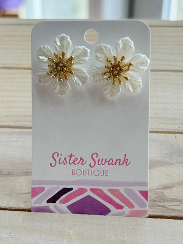 Pearl Flower Post Earrings