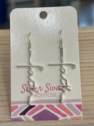 Hammered Faith Dangle Crosses