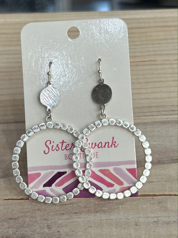 Silver Hammered Circle Hoops
