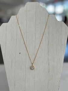 Danity Chain Link Necklace With Premium Cubic Zirconia Circular Pendant