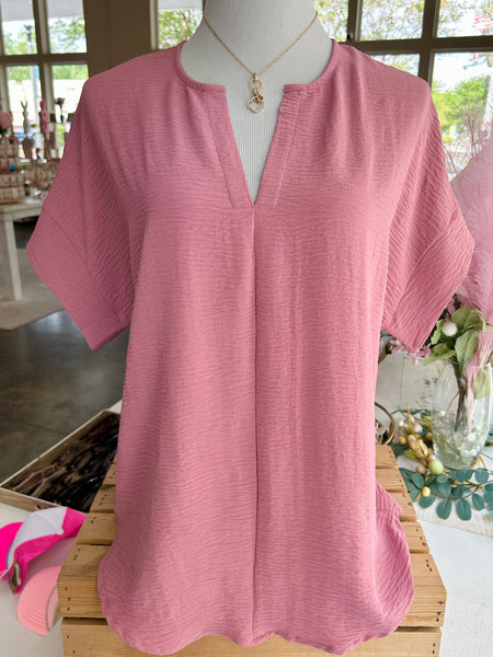 Get It Done Blouse - Lt Rose