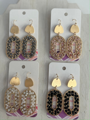 Circular Metal Drop Earrings