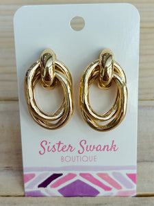 Layered Oval Earrings - Gold