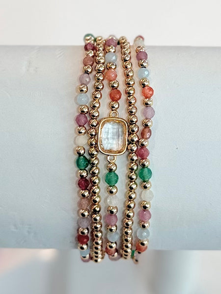 Sunlit Spark Bracelet Set - Light Multi