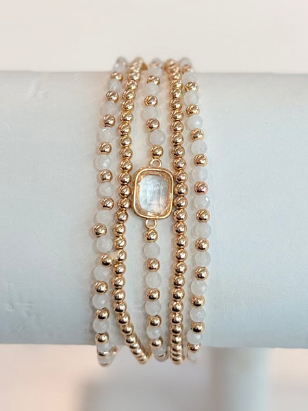 Sunlit Spark Bracelet Set - White