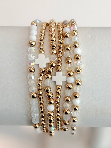 Sacred Spark Bracelet Stack - White