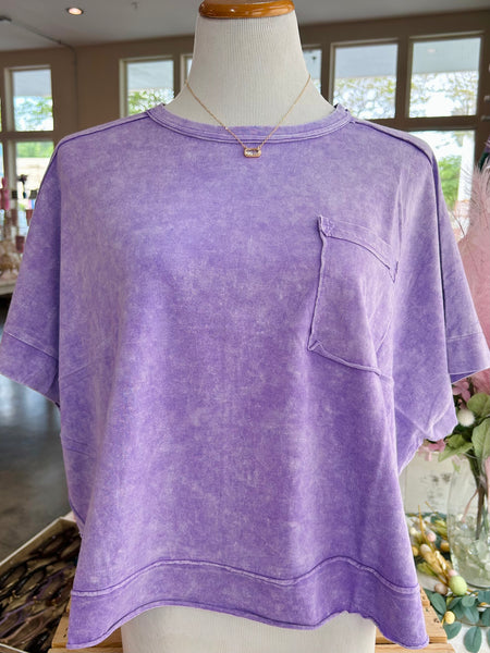 Summer Breeze Crop Tee - Purple