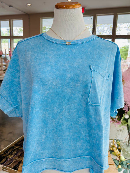 Summer Breeze Crop Tee - Blue