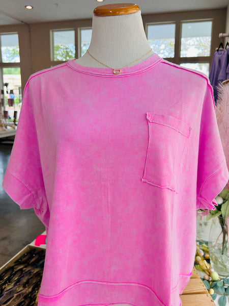Summer Breeze Crop Tee - Pink