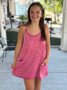Ready To Play Romper Dress - Ash Pink
