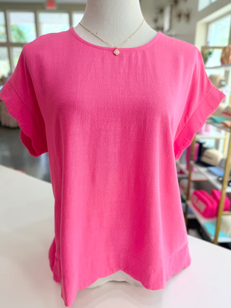 Seaside Scallop Top - Pink